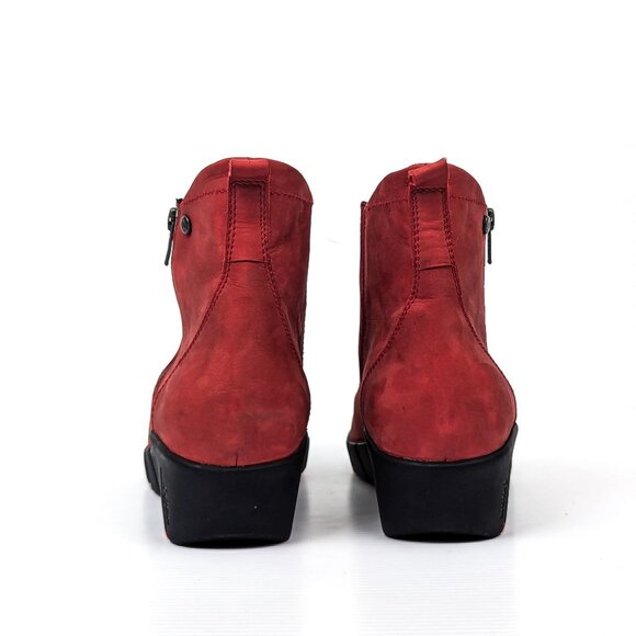 Wolky Women Phoenix Dark Red Zip Wedge Ankle Boots size 13US EUR 43 - Picture 2 of 8